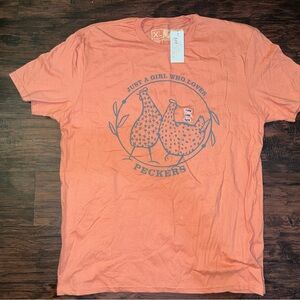Just a girl who loves peckers chicken shirt funny